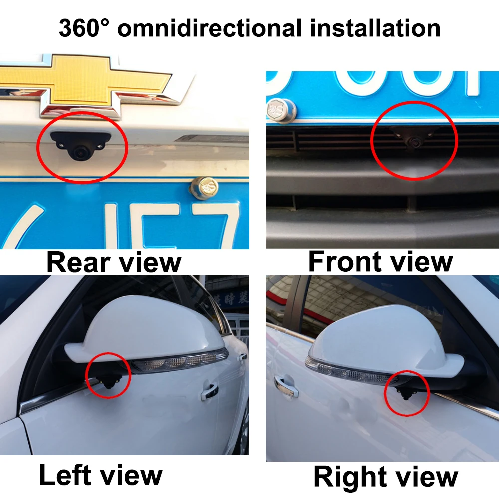 Liislee Intelliegnt Car Light Sensor Front Left Right Side View Camera Blind Spot Camera IP67 Waterproof with Auto Dimming 2 LED (6)