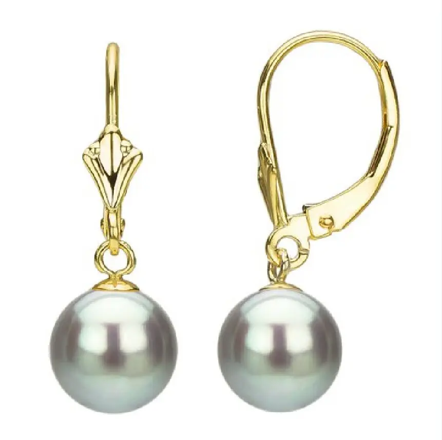 Free Shipping >>>>very Gorgeous 9-10mm gray South Sea natural Pearl Earring 14K yellow Gold hook
Free Shipping >>>>very Gorgeous 9-10mm gray South Sea natural Pearl Earring 14K yellow Gold hook
