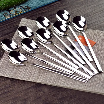 400pcs/lot 304 Stainless Steel Korean Dinner Spoon With Long Handle Soup Spoon Fork Kitchen Picnic Tea Coffee Soup Ladle LZ1112
400pcs/lot 304 Stainless Steel Korean Dinner Spoon With Long Handle Soup Spoon Fork Kitchen Picnic Tea Coffee Soup Ladle LZ1112