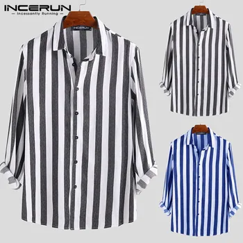 INCERUN 2019 Fashion Striped Men Business Dress Shirt Long Sleeve Button Lapel Neck Tops Casual Brand Shirt Men Slim Fit Camisa
INCERUN 2019 Fashion Striped Men Business Dress Shirt Long Sleeve Button Lapel Neck Tops Casual Brand Shirt Men Slim Fit Camisa