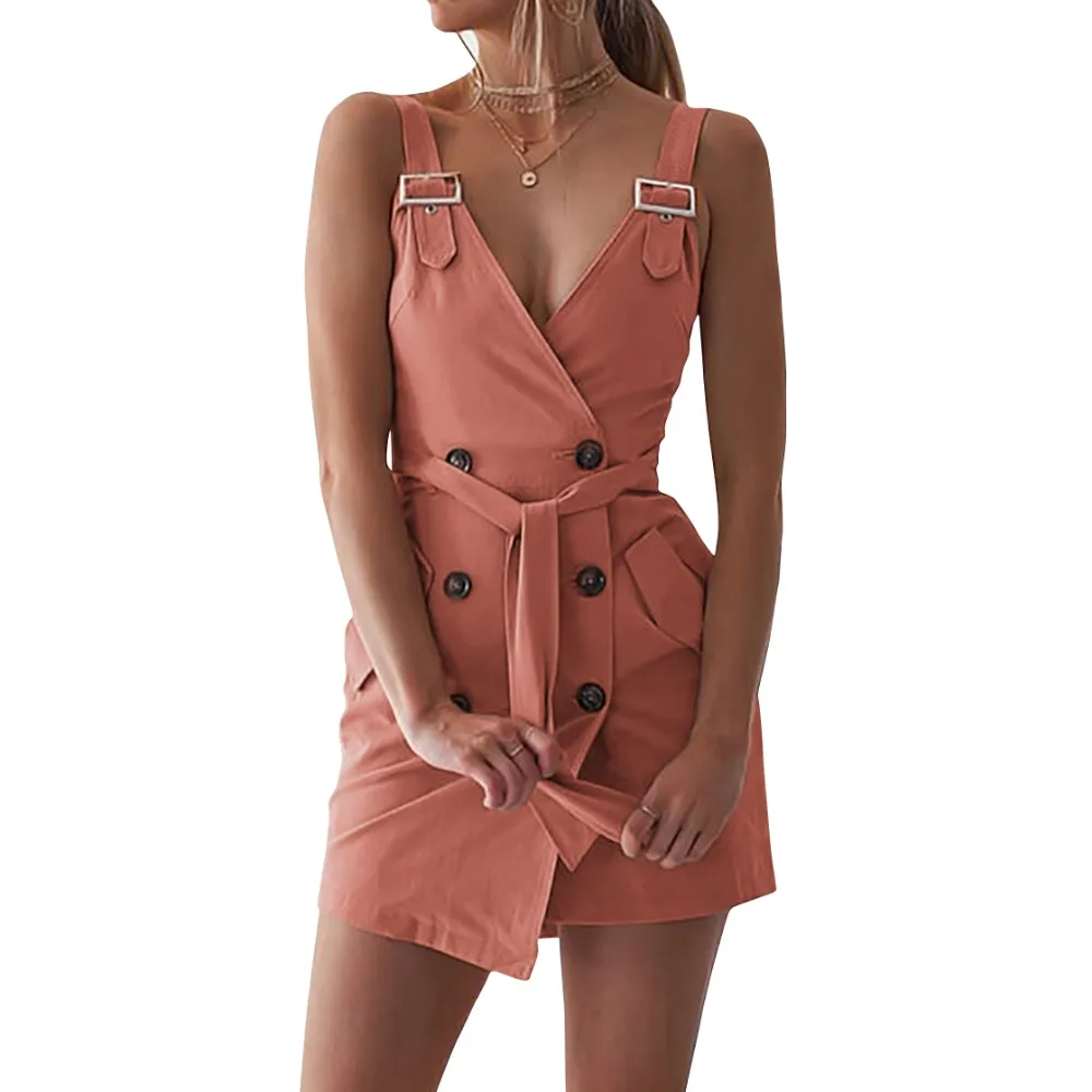 Buttons Deep V-Neck Adjustable Straps Women Dress Hight Waist Femme Sashes Mini Dresses Sexy Party Casual Streetwear Robe M0460
Buttons Deep V-Neck Adjustable Straps Women Dress Hight Waist Femme Sashes Mini Dresses Sexy Party Casual Streetwear Robe M0460