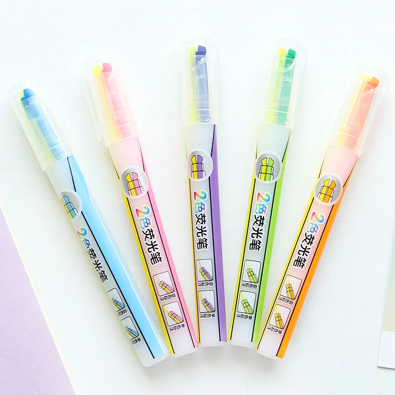 30 pcs/Lot Dual colors highlighter marker pen 2 color in 1 fluorescent liner pens Stationery Office school supplies CB375
30 pcs/Lot Dual colors highlighter marker pen 2 color in 1 fluorescent liner pens Stationery Office school supplies CB375