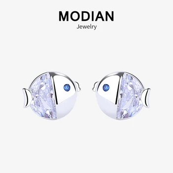 Modian Summer Fashion 925 Sterling Silver Clear Zircon Fish Kiss Tiny Stud Earrings For Women Charm Cute Silver Fine Jewelry
Modian Summer Fashion 925 Sterling Silver Clear Zircon Fish Kiss Tiny Stud Earrings For Women Charm Cute Silver Fine Jewelry