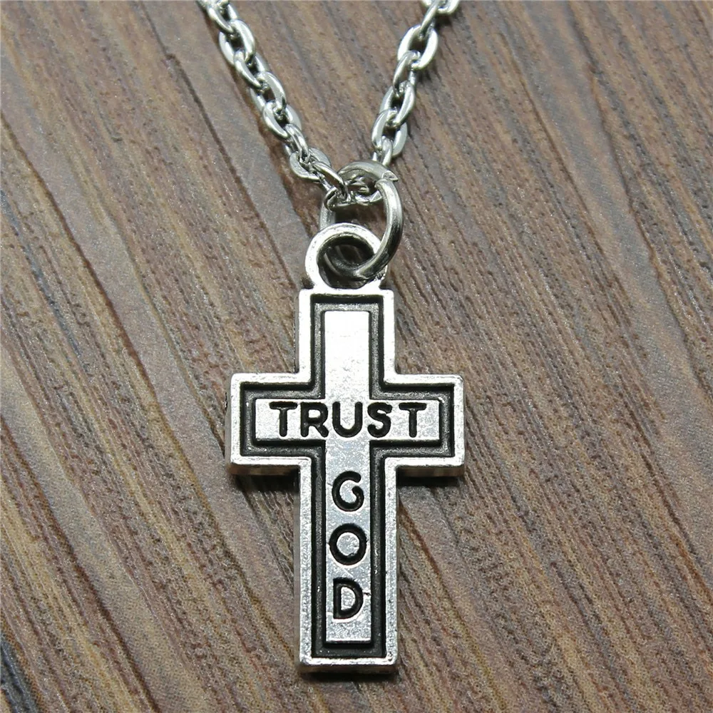 24x13mm Trust God Cross Pendant Necklace For Women Antique Silver Color Fashion Necklace Jewelry Accessories
24x13mm Trust God Cross Pendant Necklace For Women Antique Silver Color Fashion Necklace Jewelry Accessories