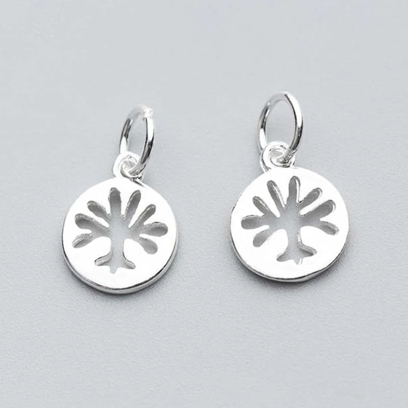 925 Sterling Silver Hollow Out Round Tag Life Tree Charms 9mm Fashion Silver Dangle Pendants Fit Bracelets DIYJ Jewelry Making
925 Sterling Silver Hollow Out Round Tag Life Tree Charms 9mm Fashion Silver Dangle Pendants Fit Bracelets DIYJ Jewelry Making