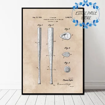 Patent Baseball Bat Shoes and Mitten Vintage Retro Art Canvas Poster Wall Picture for Living Room No Frame
Patent Baseball Bat Shoes and Mitten Vintage Retro Art Canvas Poster Wall Picture for Living Room No Frame