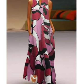 Women Sleeveless Dresses Summer Fashion Boho Printed Beach Casual Vestidos Verano Loose Maxi Shirt Beach Dress Vestito Lungo
Women Sleeveless Dresses Summer Fashion Boho Printed Beach Casual Vestidos Verano Loose Maxi Shirt Beach Dress Vestito Lungo