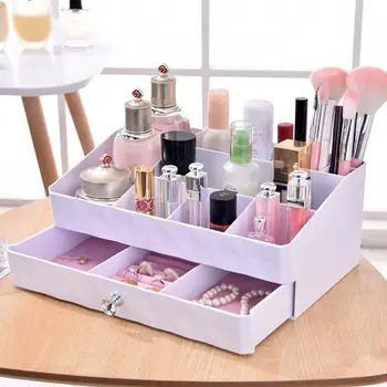 Plastic Makeup Organizer Jewelry Storage Box Cosmetic Storage Box Brushes Lipsticks Holder with 1 Drawer & 10 Compartments
Plastic Makeup Organizer Jewelry Storage Box Cosmetic Storage Box Brushes Lipsticks Holder with 1 Drawer & 10 Compartments