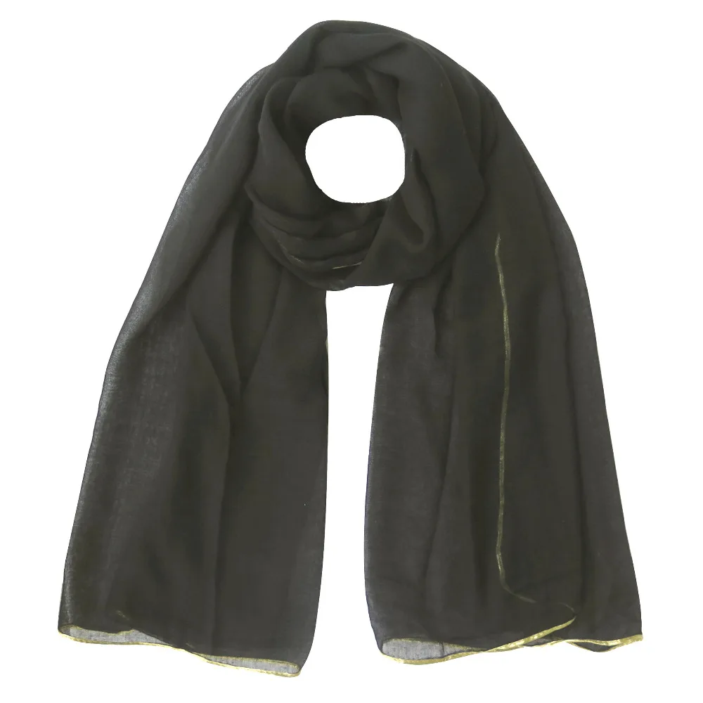 Gold Edges Plain Solid Color Women's Large Scarf Shawl Wrap Hijab Soft Lightweight
Gold Edges Plain Solid Color Women's Large Scarf Shawl Wrap Hijab Soft Lightweight