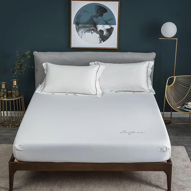 Pure White 3Pc 60S Long-Staple Cotton Soft Fitted Sheet Mattress Cover Printing Bed Sheets With Elastic Band Mattress Protector
Pure White 3Pc 60S Long-Staple Cotton Soft Fitted Sheet Mattress Cover Printing Bed Sheets With Elastic Band Mattress Protector