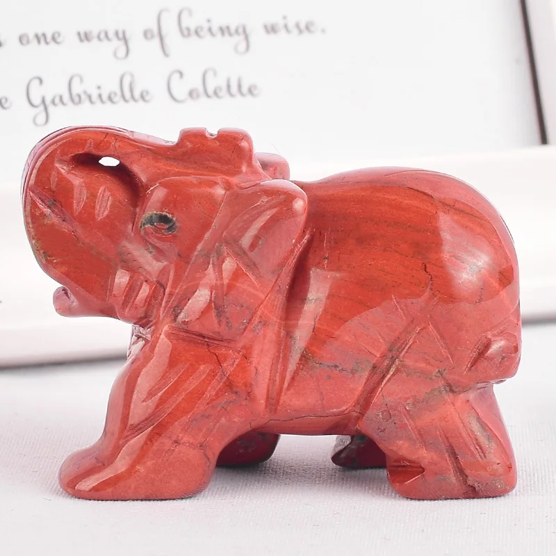 2 inch Natural Gemstones red jasper elephant figurine carved craft mini animals stones and crystals statues for kids room decor
2 inch Natural Gemstones red jasper elephant figurine carved craft mini animals stones and crystals statues for kids room decor