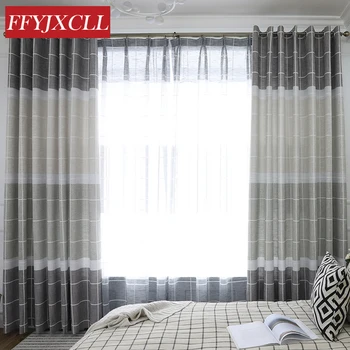 Nordic Modern Stitching Cotton Linen Plaid Blackout Curtains Cloth For Bedroom Living Room Window Simple Home Decoration
Nordic Modern Stitching Cotton Linen Plaid Blackout Curtains Cloth For Bedroom Living Room Window Simple Home Decoration