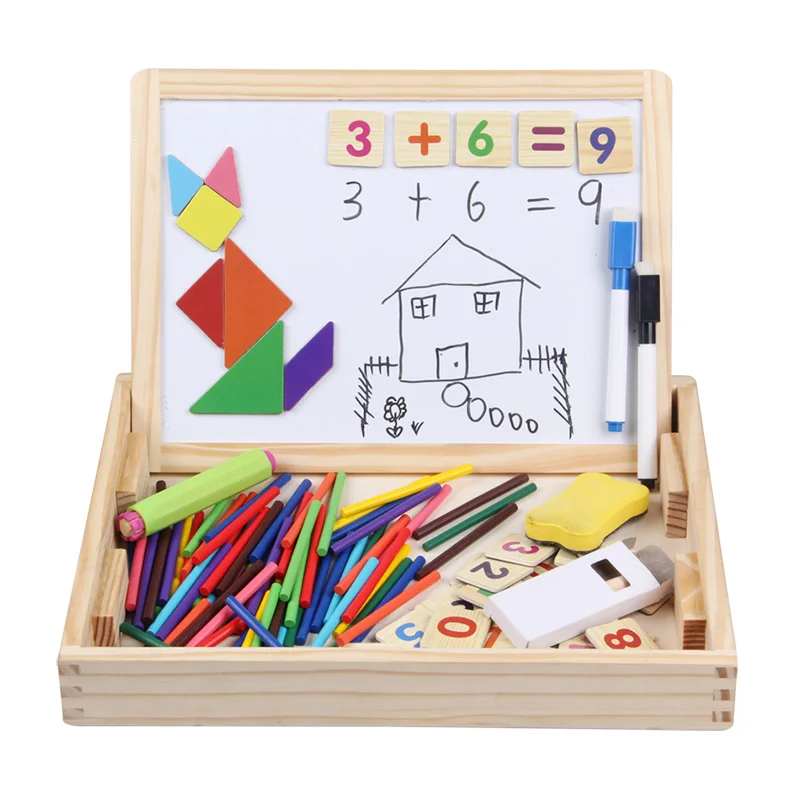 Magnetic Doodle Board Montessori wooden toys for children multi-function box learning present blocks kids toy oyuncak
Magnetic Doodle Board Montessori wooden toys for children multi-function box learning present blocks kids toy oyuncak