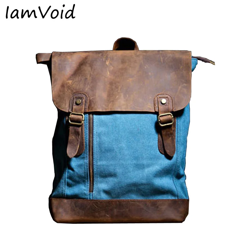 IamVoid High Quality Canvas Backpack Trimming with Cowhide Flap Cover Vintage Bronze Zipper Backpack for Men and Women
IamVoid High Quality Canvas Backpack Trimming with Cowhide Flap Cover Vintage Bronze Zipper Backpack for Men and Women