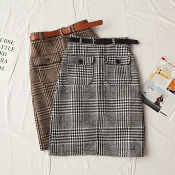 Saia Midi Rushed Midi Faldas Women Free Shipping 2020 Autumn And Winter Vintage New Plaid Large Pocket Hair Skirt With Belt
Saia Midi Rushed Midi Faldas Women Free Shipping 2020 Autumn And Winter Vintage New Plaid Large Pocket Hair Skirt With Belt