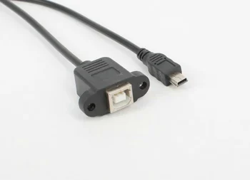 KEFU USB 2.0 Mini B 5 Pin Male to Type B Female MF Screw panel mount Adapter cable 100pcs/lot
KEFU USB 2.0 Mini B 5 Pin Male to Type B Female MF Screw panel mount Adapter cable 100pcs/lot