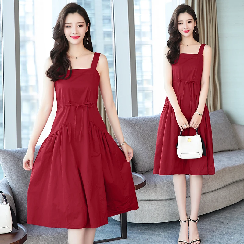 Burgundy Cotton Summer Women Dress Elegant Lady Sexy Girl Spaghetti Straps Korean Midi Casual Vacation Beach Dress New Arrival
Burgundy Cotton Summer Women Dress Elegant Lady Sexy Girl Spaghetti Straps Korean Midi Casual Vacation Beach Dress New Arrival