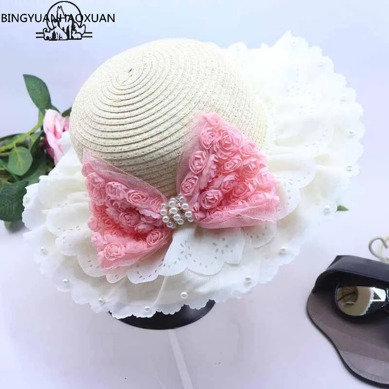 BINGYUANHAOXUAN 2018 New Fashion Children's Bud Silk Sun Hat The Girl's Pearl Rose Bow Straw Hats Retail and Wholesale
BINGYUANHAOXUAN 2018 New Fashion Children's Bud Silk Sun Hat The Girl's Pearl Rose Bow Straw Hats Retail and Wholesale