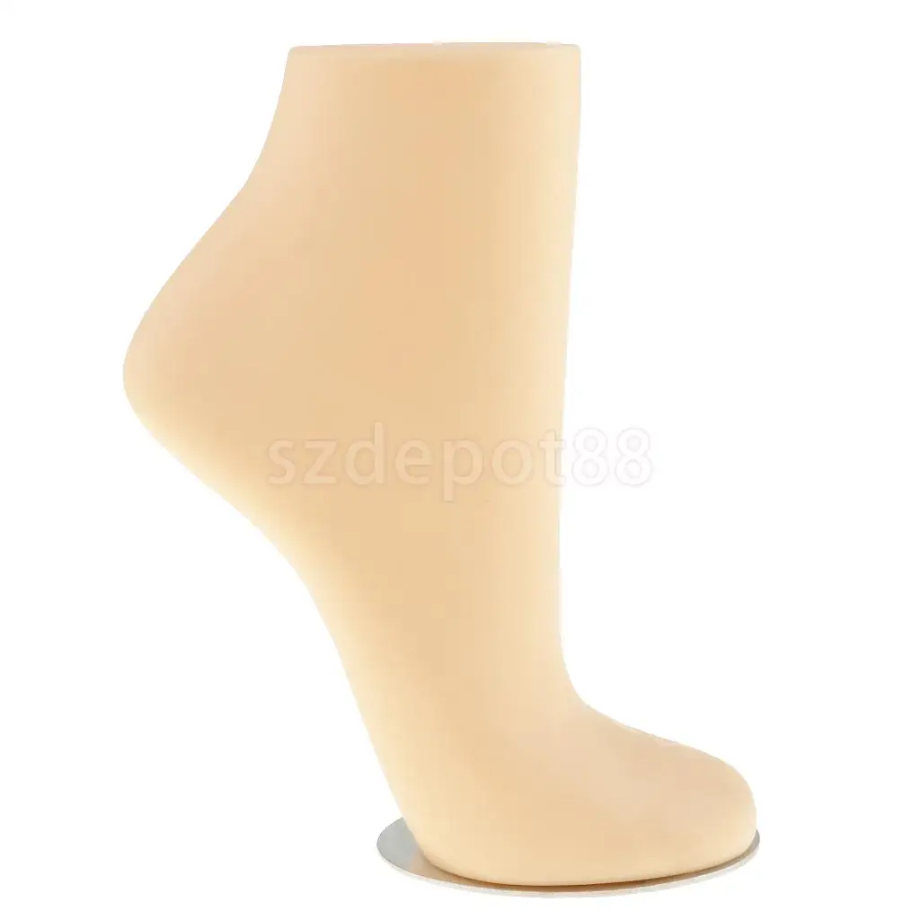 Adult Unisex PVC Mannequin Foot Anklet Socks Display, S/M/L, Black White Natural