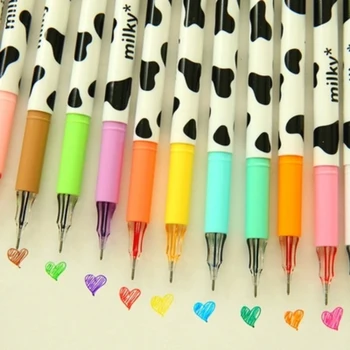 (12 pieces/lot)0.38mm Cartoon Milk cow gel pen School Supplies Cute Stationery 
(12 pieces/lot)0.38mm Cartoon Milk cow gel pen School Supplies Cute Stationery