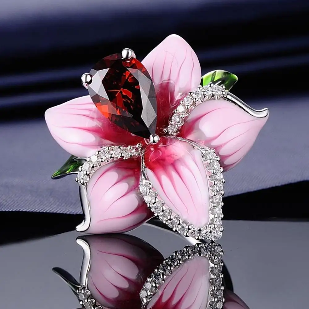 Luxury Rose Flower Ring 925 Sterling Silver Enamel Red Rings For Women Wedding Engagement Fashion Handmade Jewelry Gifts
Luxury Rose Flower Ring 925 Sterling Silver Enamel Red Rings For Women Wedding Engagement Fashion Handmade Jewelry Gifts