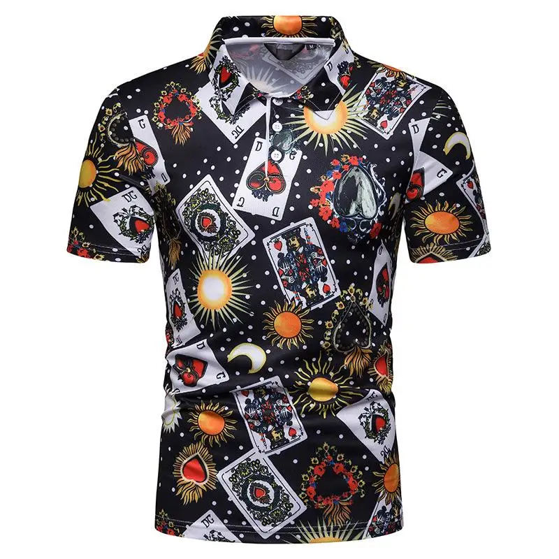 Men Polo Shirt Hip hop Fitness clothing Playing card print Summer Tops Short sleeves Polo Shirt for Men Tees New
Men Polo Shirt Hip hop Fitness clothing Playing card print Summer Tops Short sleeves Polo Shirt for Men Tees New