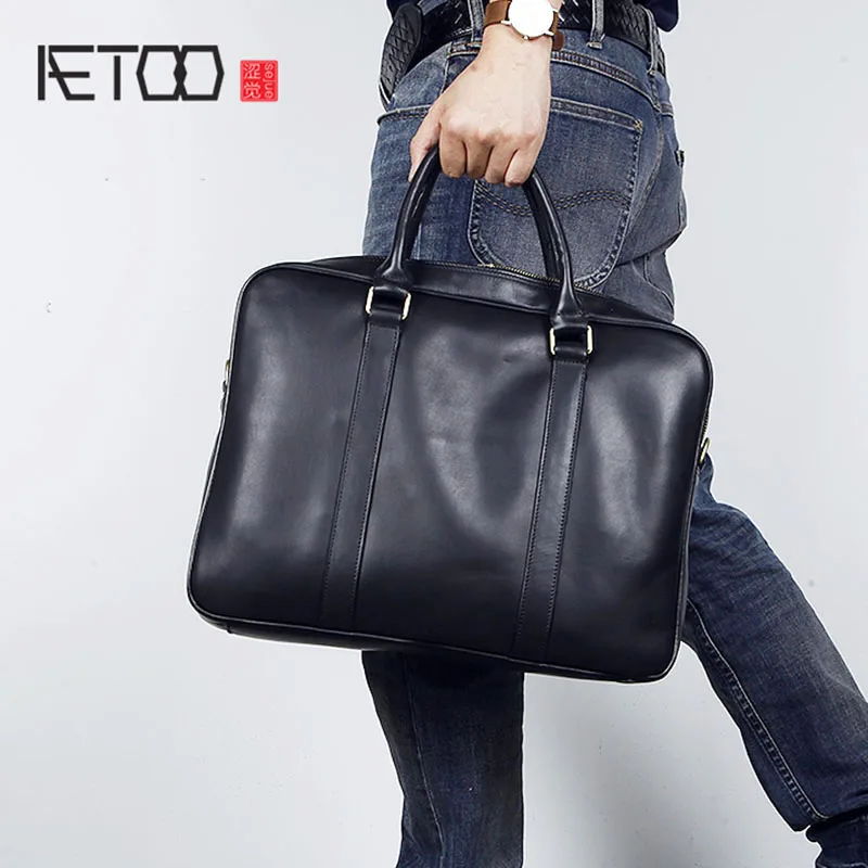 AETOO Men's leather briefcase stylish simple cowhide handbag Korean version of computer bag oblique cross-shoulder
AETOO Men's leather briefcase stylish simple cowhide handbag Korean version of computer bag oblique cross-shoulder