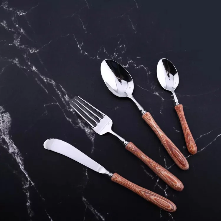 Western Cutlery Set 304 Stainless Steel Dinnerware Set With Wooden Handle Kitchen food Knife Fork Tableware Set Christmas gift
Western Cutlery Set 304 Stainless Steel Dinnerware Set With Wooden Handle Kitchen food Knife Fork Tableware Set Christmas gift