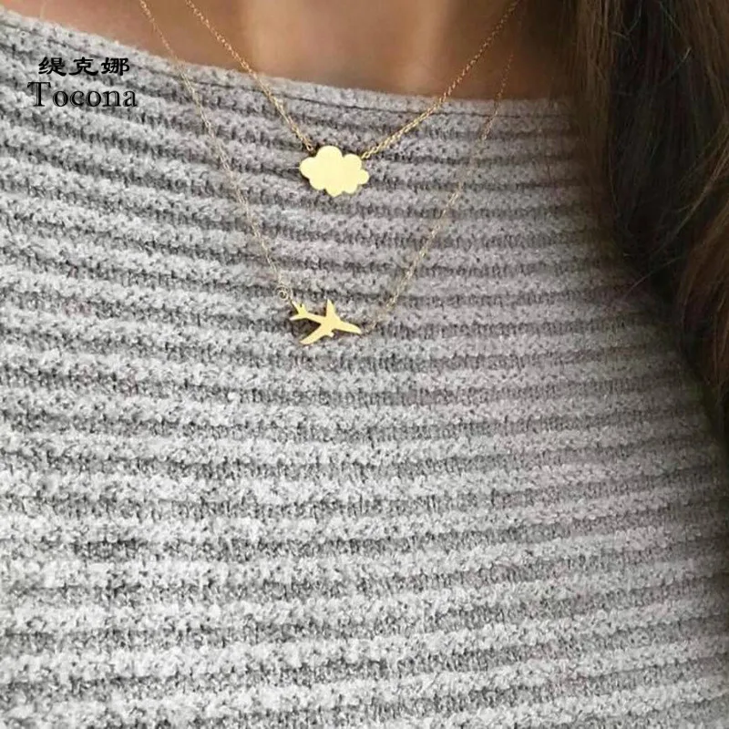 Tocona New Arrival Gold Color Necklace Lovely Cloud Aircraft Shape Design Gold Color Chain Chokers Necklace For Women 3504
Tocona New Arrival Gold Color Necklace Lovely Cloud Aircraft Shape Design Gold Color Chain Chokers Necklace For Women 3504