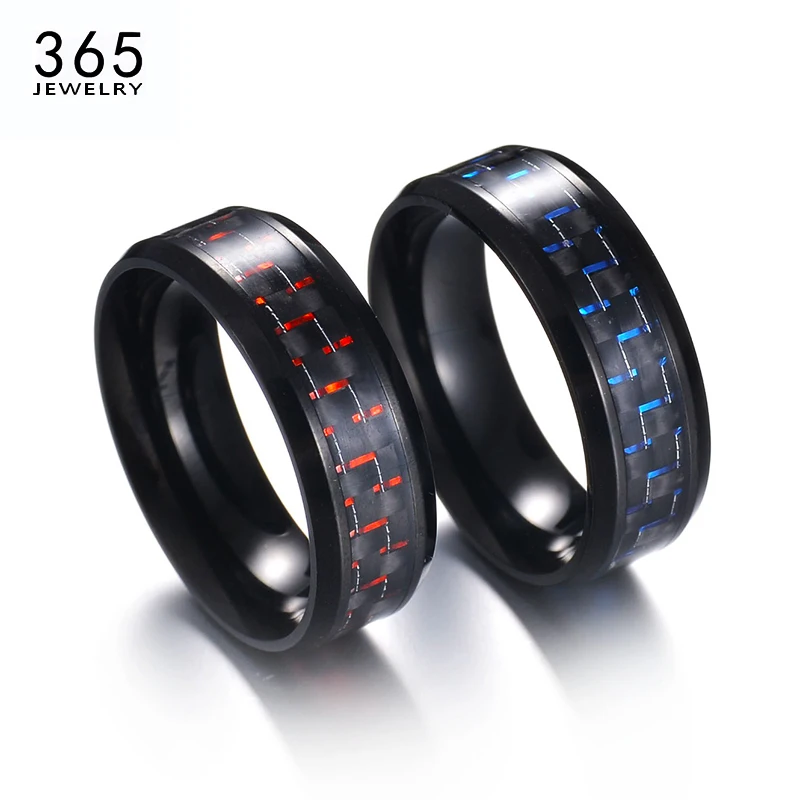 New Simple Blue Red Black Carbon Fiber Finger Ring For Men Stainless Steel Band Engagement Ring For Wedding
New Simple Blue Red Black Carbon Fiber Finger Ring For Men Stainless Steel Band Engagement Ring For Wedding