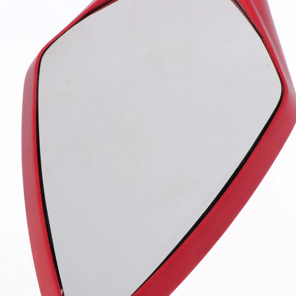 4X Universal 10mm Motorcycle Rearview Side Mirrors LED Turn Signal Red/Black High Toughness and Smooth Surface ABS Shell Glass