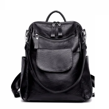 Women's PU Leather Backpack 2019 Female Fashion Bookbags School Girl Black Waterproof Casual Softback Travel Shoulder Bags
Women's PU Leather Backpack 2019 Female Fashion Bookbags School Girl Black Waterproof Casual Softback Travel Shoulder Bags
