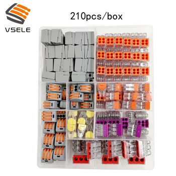 210pcs/box 5-room-set fast Connector set Mixed Models Universal Compact Wire Wiring Connector Conductor Terminal Block
210pcs/box 5-room-set fast Connector set Mixed Models Universal Compact Wire Wiring Connector Conductor Terminal Block