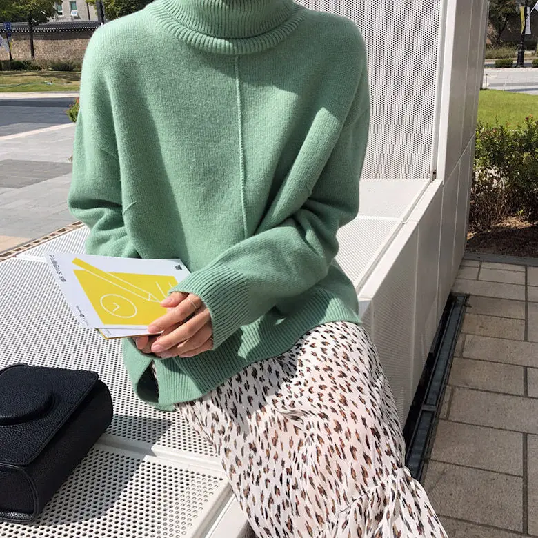 Long Sleeve Autumn Winter Sweater Women Green Knitted Sweaters Pullover Jumper Fashion 2018 Turtleneck Sweater Female
Long Sleeve Autumn Winter Sweater Women Green Knitted Sweaters Pullover Jumper Fashion 2018 Turtleneck Sweater Female