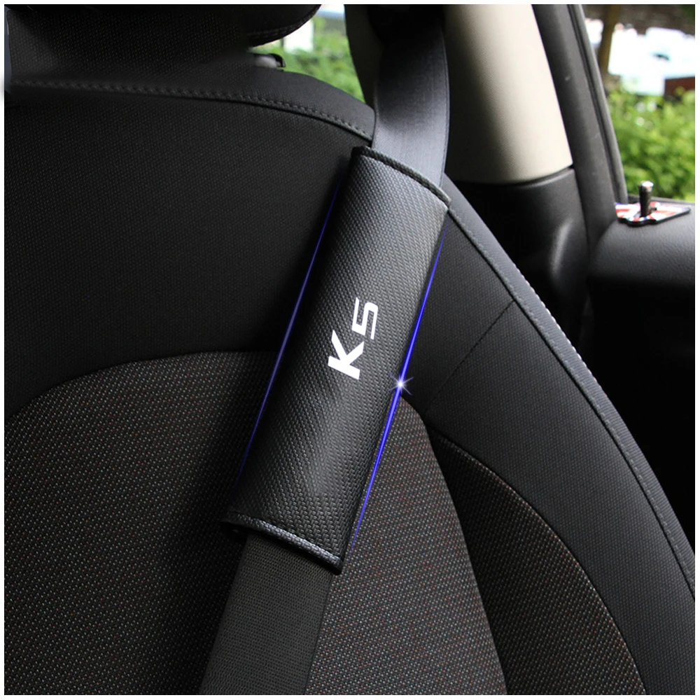 

2PCS Reflective Car Seat belt shoulder Pads Safe Seat Belt Cover For Kia K5 Car Styling Auto Parts