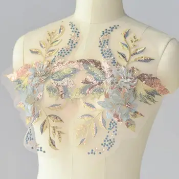 Multi color heavy sewing bead 3d florals Bridal motif bodice 5 Pairs,Sequins Embroidered lace applique Wedding Clothing supplies
Multi color heavy sewing bead 3d florals Bridal motif bodice 5 Pairs,Sequins Embroidered lace applique Wedding Clothing supplies