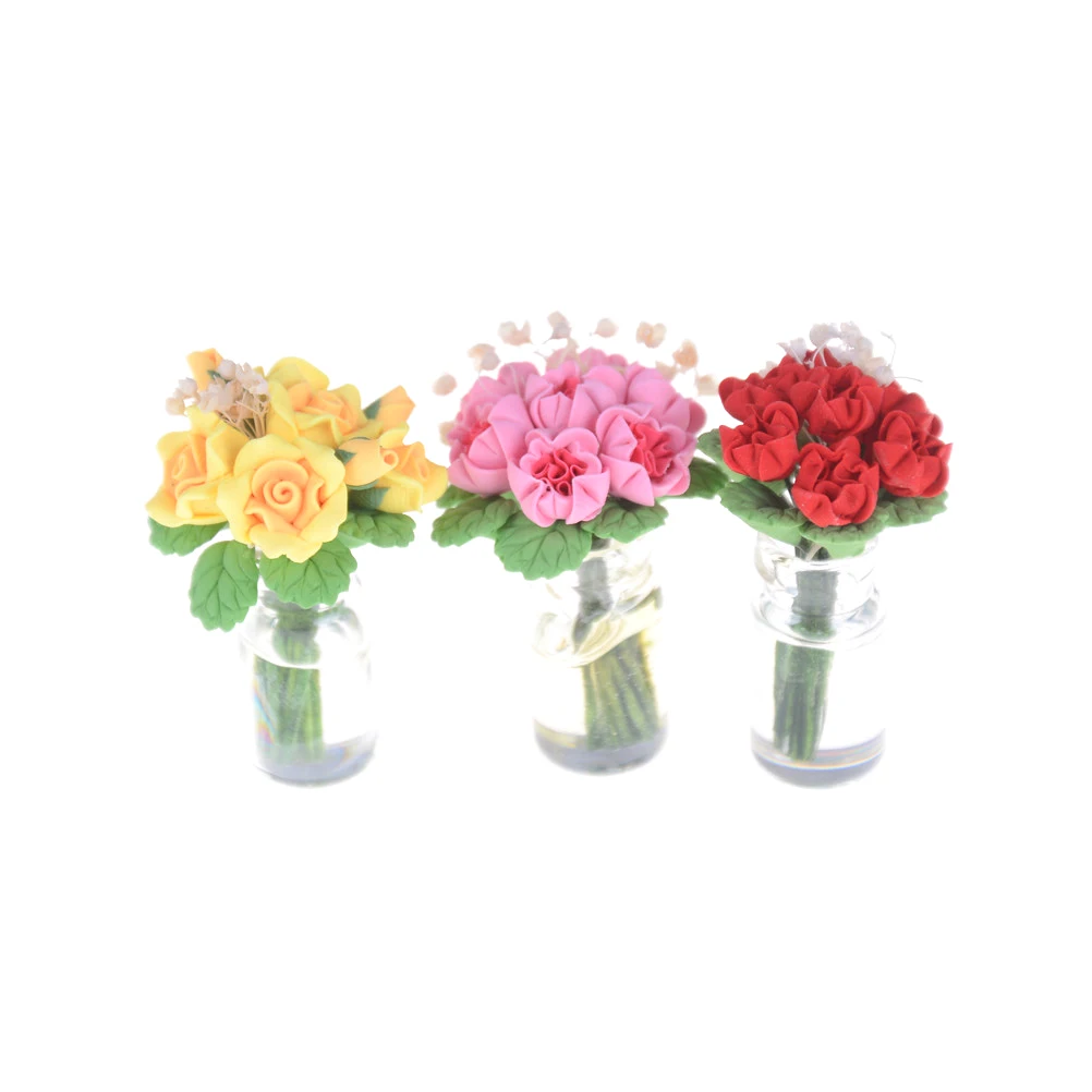 Rose Flower with Vase Dollhouse Doll Accessory Dollhouse Miniature Clay Craft Micro Landscaping Decor DIY Toys Gift
Rose Flower with Vase Dollhouse Doll Accessory Dollhouse Miniature Clay Craft Micro Landscaping Decor DIY Toys Gift