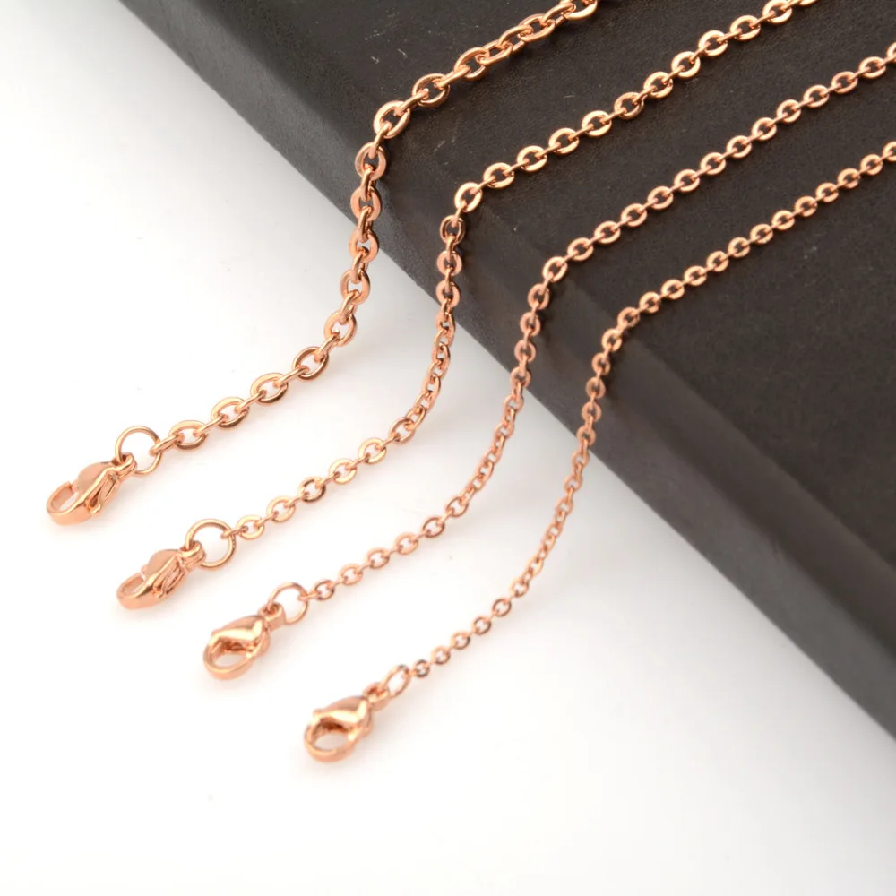 20pcs Wholesale Womens Strong Rose Gold Color Stainless Steel Flat Rolo Chain Necklace 1.5mm/2mm/2.5mm/3mm 
20pcs Wholesale Womens Strong Rose Gold Color Stainless Steel Flat Rolo Chain Necklace 1.5mm/2mm/2.5mm/3mm