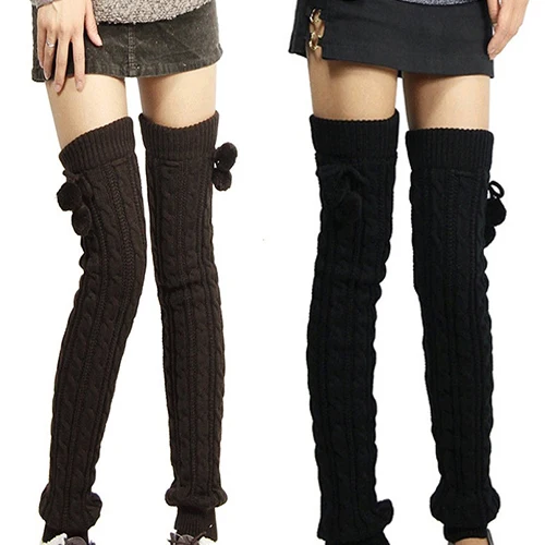 

2015 New Style Women's Winter Crochet Knitted Stocking Footless Leg Warmers Boot Socks Thigh High Stockings Retail/Wholesale