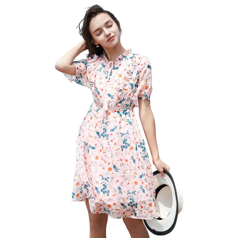 Chiffon Dress Summer Autumn Elegant Sweet Print Floral Deep V Ladies Vintage Party Dress
Chiffon Dress Summer Autumn Elegant Sweet Print Floral Deep V Ladies Vintage Party Dress