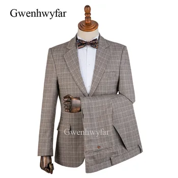 Gwenhwyfar 2018 Winter New England Style Plaid Formal Mens Suits Wedding Groom Costume Homme Slim Fit Decent Dinner Suits Brown
Gwenhwyfar 2018 Winter New England Style Plaid Formal Mens Suits Wedding Groom Costume Homme Slim Fit Decent Dinner Suits Brown