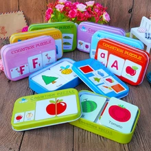 Baru Mainan Bayi Bayi Awal Awal Puzzle Kognitif Kartu Kendaraan/Buah/Hewan/Life Set pasang Puzzle Bayi Hadiah(China)