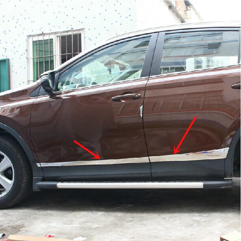 Молдинг на боковые двери для Toyota RAV4 RAV 4, 2014, 2015, 2016, Стайлинг автомобиля, боковая дверь, отделка кузова из нержавеющей стали, наклейки на боковые двери
Молдинг на боковые двери для Toyota RAV4 RAV 4, 2014, 2015, 2016, Стайлинг автомобиля, боковая дверь, отделка кузова из нержавеющей стали, наклейки на боковые двери