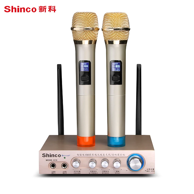 Shinco H10 TV wireless microphone mobile phone Bluetooth karaoke family KTV karaoke OK one for two U-band wireless microphone
Shinco H10 TV wireless microphone mobile phone Bluetooth karaoke family KTV karaoke OK one for two U-band wireless microphone