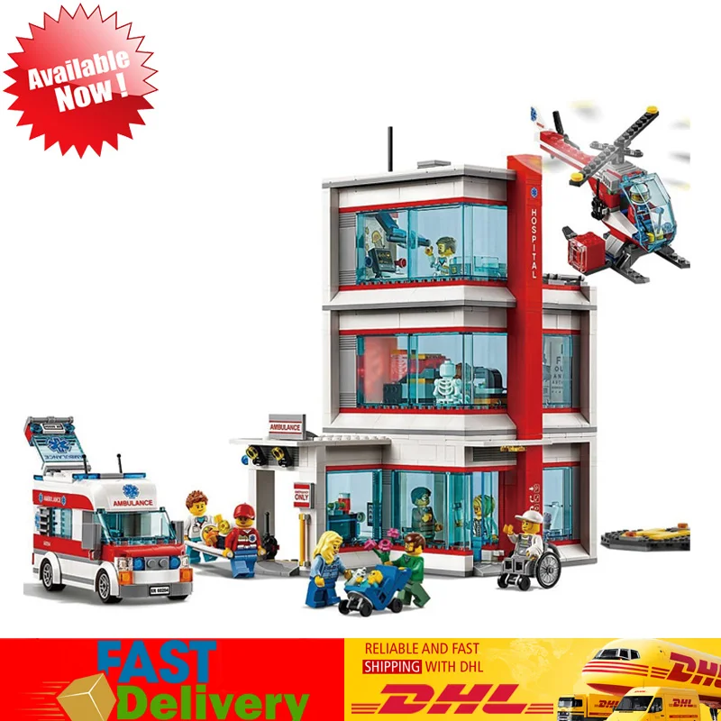 Lepin 02113 943Pcs City Hospital Set Helicopter Ambulance Toys Model Building Blocks Bricks Kits Compatible LegoINGlys 60204
Lepin 02113 943Pcs City Hospital Set Helicopter Ambulance Toys Model Building Blocks Bricks Kits Compatible LegoINGlys 60204