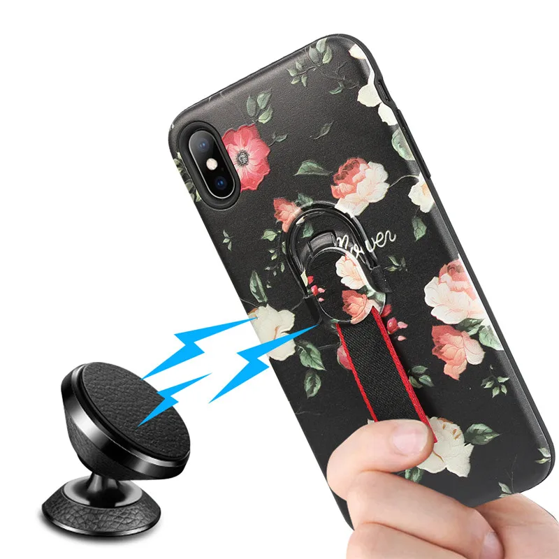 Portable ring car bracket Floral phone case For iPhone XS MAX XR 7 8 6 Plus coque peony flower Ring Adsorbable Stand bcak cover
Portable ring car bracket Floral phone case For iPhone XS MAX XR 7 8 6 Plus coque peony flower Ring Adsorbable Stand bcak cover
