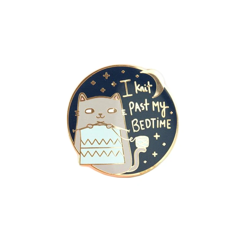 Cat knitting pin I knit past my bedtime button badge starry night brooch novelty yarn lovers accessory
Cat knitting pin I knit past my bedtime button badge starry night brooch novelty yarn lovers accessory