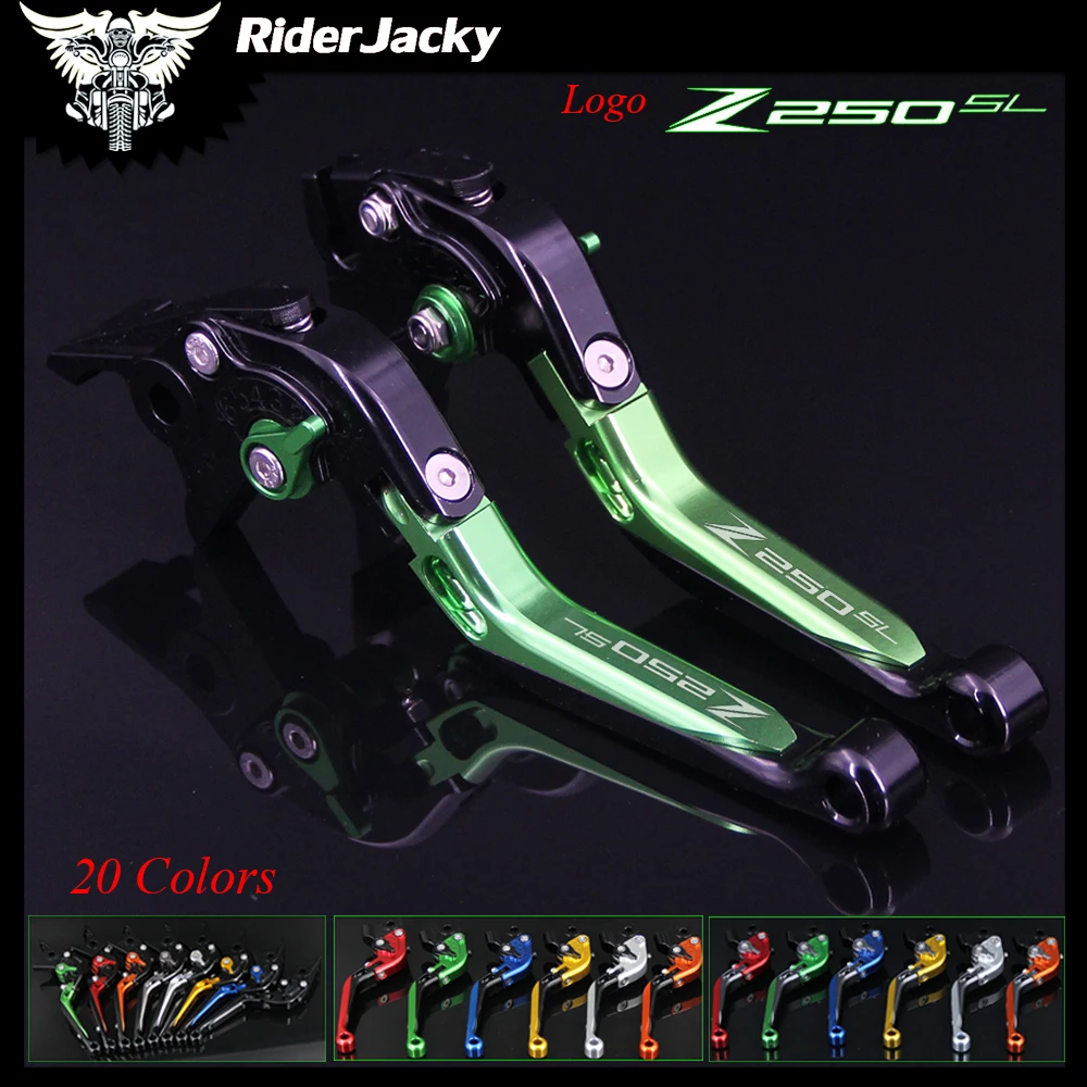 Riderjacky зеленые и черные для Kawasaki Z250SL Z 250SL 2016 2017 регулируемые складные выдвижные