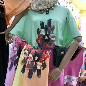 Kpop Real Broadcloth Long Korean 2019 New Women T-shirts Cotton Harajuku Cartoon Printing Short-sleeved T-shirt Casual Female
Kpop Real Broadcloth Long Korean 2019 New Women T-shirts Cotton Harajuku Cartoon Printing Short-sleeved T-shirt Casual Female
