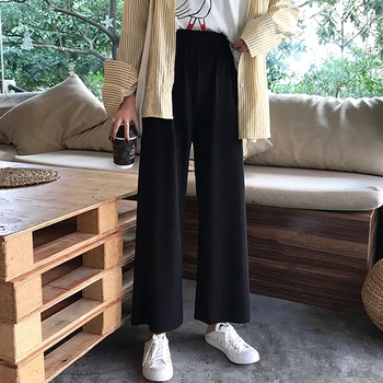 Women 2019 Spring And Autumn Korea Style High Waist Straight Pants Female Casual Black Loose Ankle-length Pants Student Trousers
Women 2019 Spring And Autumn Korea Style High Waist Straight Pants Female Casual Black Loose Ankle-length Pants Student Trousers